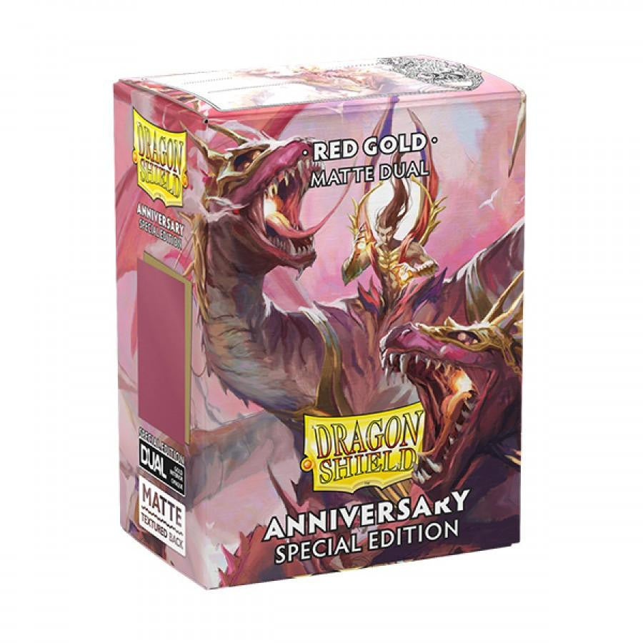 Arcane Tinman Dragon Shield Sleeves: Standard DUAL- Matte Red/Gold, Special Edition (100 ct.)